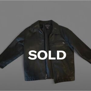 Class Club Boys Genuine Leather Biker Jacket Size 8/10 Black